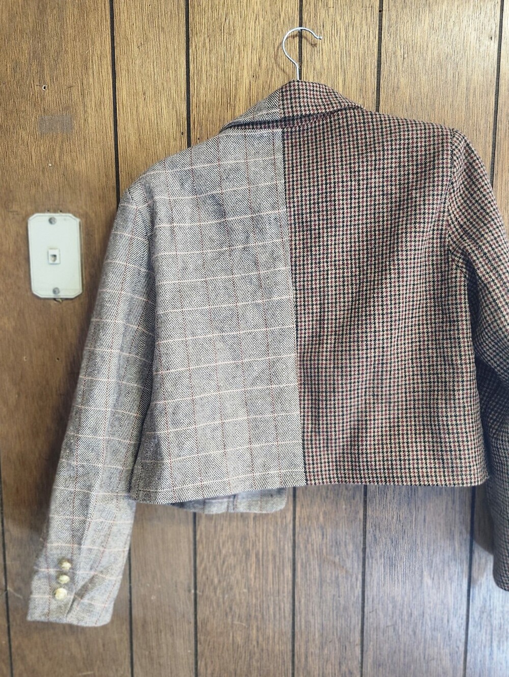 7 For All Mankind Mixed Plaid Cropped Jacket Size M Academia • Preppy • Equestri - Picture 7 of 10